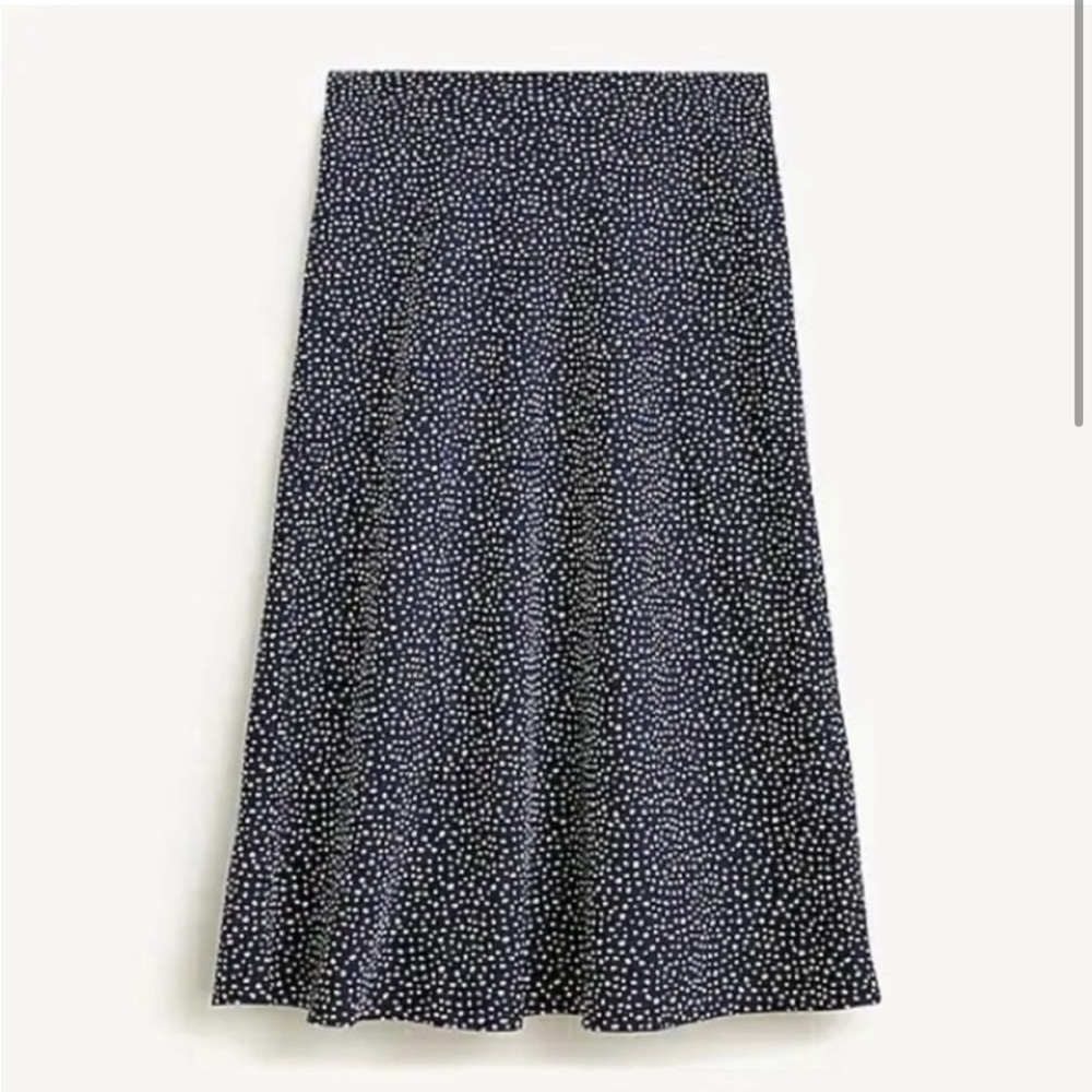 J. Crew Gwyneth Slip Skirt in Navy Dot